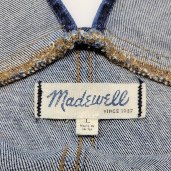 Madewell Women's Denim Overall Bibs Size Large Adjustable Straps Farmcore - Picture 7 of 11